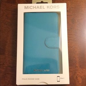 Brand new Michael Kors teal wallet iPhone X case